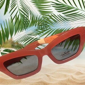 Cat Eye/Square Brown Sunglasses